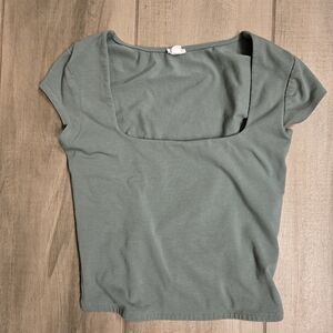 Garage Square Neck Sage Green Women's Tee